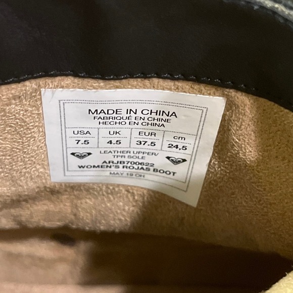 Roxy Rojas Suede Floral Embossed Boots Black Size 7.5 - Picture 7 of 9